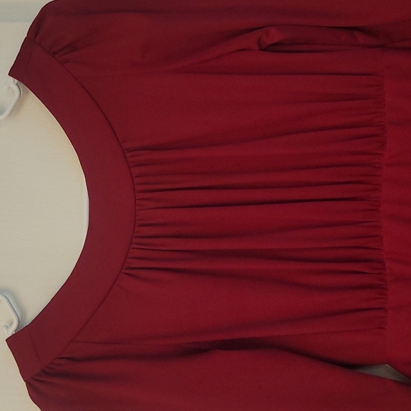 Fabulous 1970s International Ladies Garment Workers Union Vintage Deep Red Dress - Picture 6 of 17